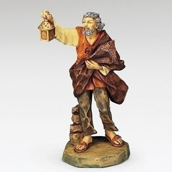 Mordecai Sheherd Holding Lantern Fontanini Sculptures Nativities Statue